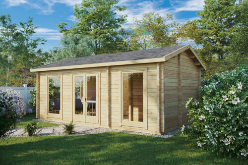 Wooden Lodge with Bathroom Sweden C 22m2 / 6 x 4 m / 70mm